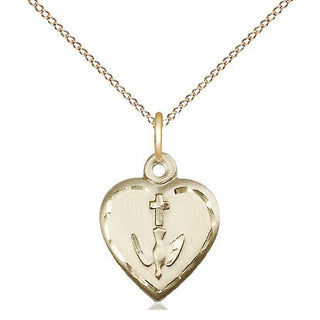14kt Gold Filled Heart / Confirmation Medal Religious and Catholic Jewelry