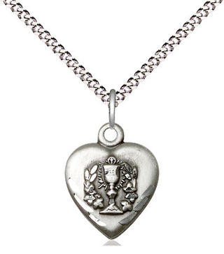 Sterling Silver Heart / Communion Medal Religious and Catholic Jewelry