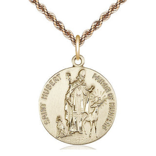 14kt Gold Filled Saint Hubert of Liege Medal Catholic Jewelry