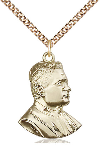 14kt Gold Filled Saint Pius X Medal Catholic Jewelry