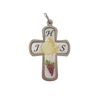 Bulk Silver Tone Communion Cross with Enamel