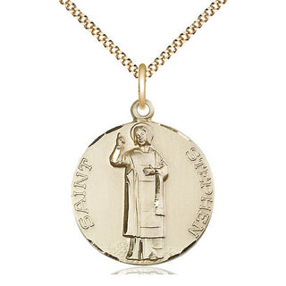 14kt Gold Filled Saint Stephen Medal Catholic Jewelry