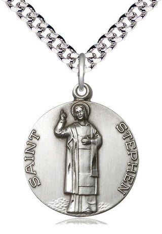 Sterling Silver Saint Stephen Medal Catholic Jewelry