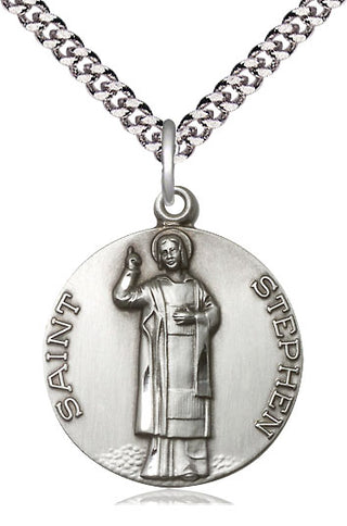 Sterling Silver Saint Stephen Medal Catholic Jewelry