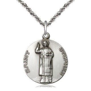 Sterling Silver Saint Stephen Medal Catholic Jewelry