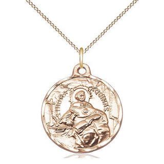 14kt Gold Filled Saint Thomas Aquinas Medal Religious Jewelry