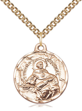 14kt Gold Filled Saint Thomas Aquinas Medal Religious Jewelry
