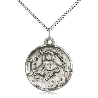 Sterling Silver Saint Thomas Aquinas Medal Religious Jewelry