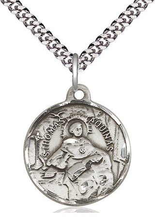 Sterling Silver Saint Thomas Aquinas Medal Religious Jewelry