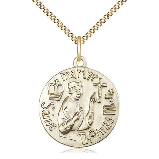 14kt Gold Filled Saint Thomas More Medal Catholic Jewelry