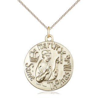 14kt Gold Filled Saint Thomas More Medal Catholic Jewelry