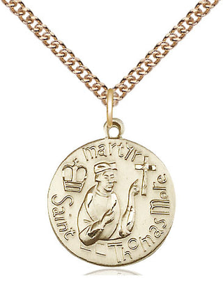 14kt Gold Saint Thomas More Medal