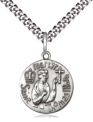Sterling Silver Saint Thomas More Medal Religious Jewelry