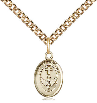 14kt Gold Filled Confirmation Medal Religious and Catholic Jewelry