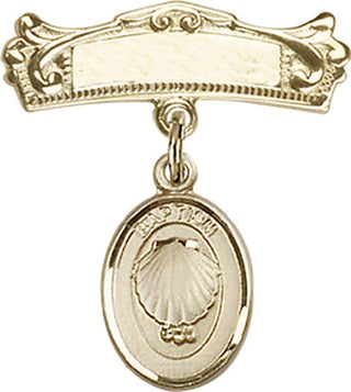 14kt Gold Filled Badge Pin Baptism Baby Badge
