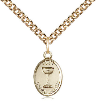 14kt Gold Filled Holy Communion Medal Religious and Catholic Jewelry