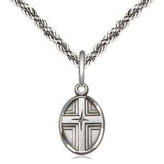Sterling Silver Cross Medal Religious and Catholic Jewelry