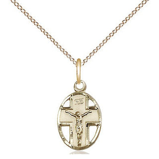 14kt Gold Filled Crucifix Medal Religious and Catholic Jewelry