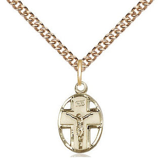 14kt Gold Filled Crucifix Medal Religious and Catholic Jewelry