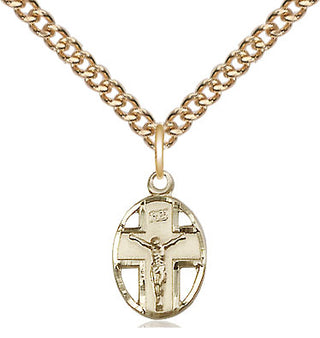 14kt Gold Crucifix Medal