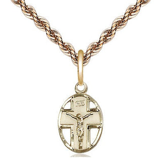 14kt Gold Crucifix Medal