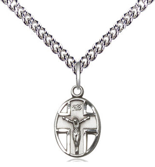 Sterling Silver Crucifix Medal Religious and Catholic Jewelry
