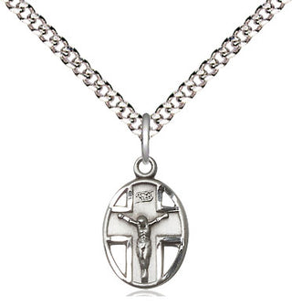 Sterling Silver Crucifix Medal Religious and Catholic Jewelry