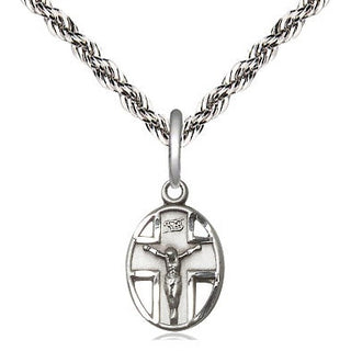 Sterling Silver Crucifix Medal Religious and Catholic Jewelry