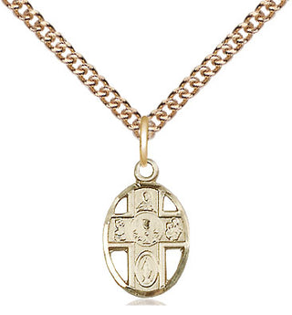 14kt Gold Filled 5-Way / Chalice Medal Religious and Catholic Jewelry