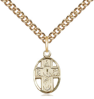 14kt Gold Filled 5-Way / Chalice Medal Religious and Catholic Jewelry