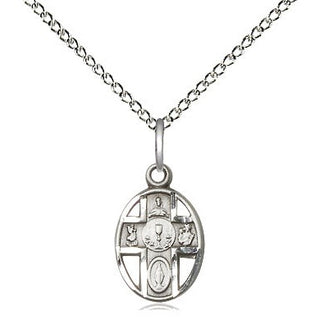 Sterling Silver 5-Way / Chalice Medal Religious and Catholic Jewelry