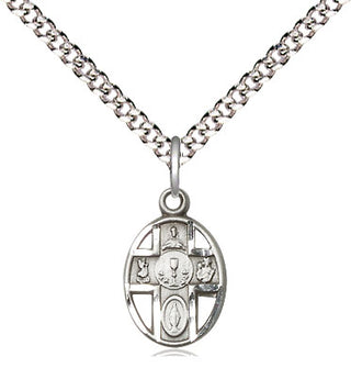 Sterling Silver 5-Way / Chalice Medal Religious and Catholic Jewelry