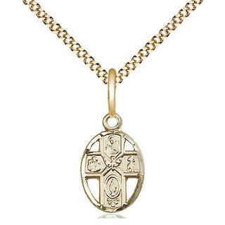 14kt Gold Filled 5-Way Medal Religious and Catholic Jewelry
