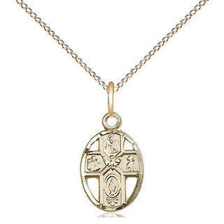 14kt Gold Filled 5-Way Medal Religious and Catholic Jewelry