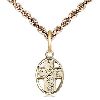 14kt Gold Filled 5-Way Medal Religious and Catholic Jewelry