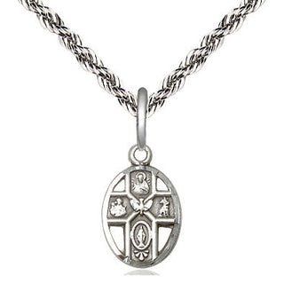 Sterling Silver 5-Way Medal Religious and Catholic Jewelry