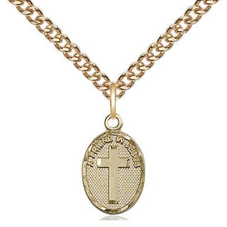 14kt Gold Filled Friend In Jesus Cross Medal Religious and Catholic Jewelry