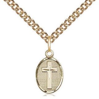 14kt Gold Filled Cross Medal Religious and Catholic Jewelry