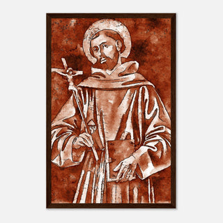 Sepia Franciscan Saint with Crucifix Framed Print - view 20