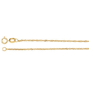 16-inch Singapore Chain with Spring Ring - 14K Yellow Gold