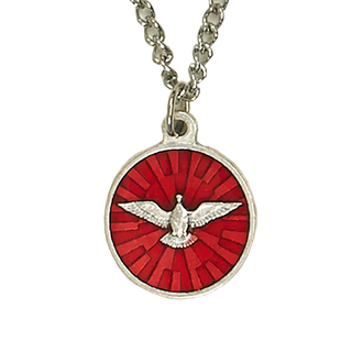 Bulk Red Enamel 3/4 inch Holy Spirit Round Medals