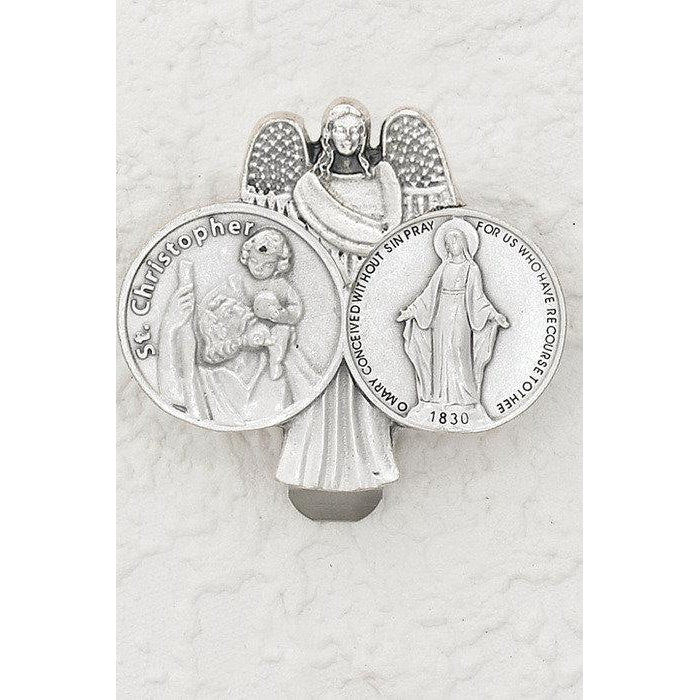 Saint Christopher & Miraculous Medal Visor Clip | Catholic Shop ...