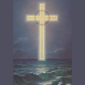 Cross On The Ocean Holy Card