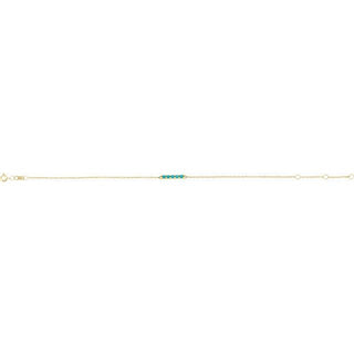 14K Yellow Natural Turquoise Bar 6 1/2-7 1/2" Bracelet