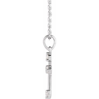 Sterling Silver 1/6 CTW Natural Diamond Cross 16-18" Necklace