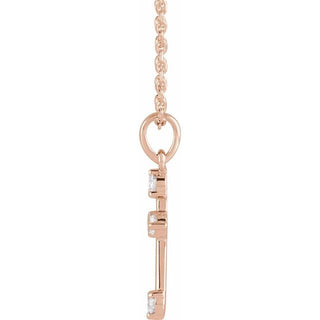 14K Rose 1/6 CTW Natural Diamond Cross 16-18" Necklace