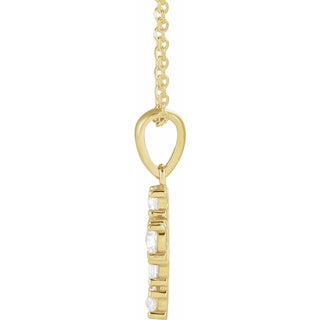 14K Yellow 3/8 CTW Rose-Cut Natural Diamond Cross 16-18" Necklace