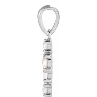 Platinum 3/8 CTW Rose-Cut Natural Diamond Cross Pendant