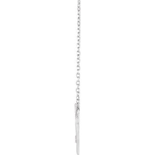 Platinum .015 CT Natural Diamond Heart & Cross 18" Necklace
