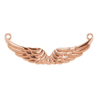 10K Rose 24.9x8.9 mm Angel Wings Necklace Center 